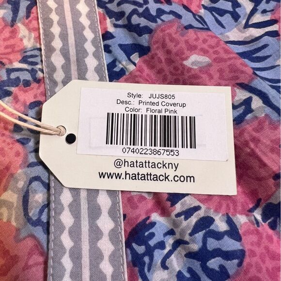 HAT Attack Cover up 🌺 pink floral 🌺 NWT 🌺 one size - Picture 5 of 7